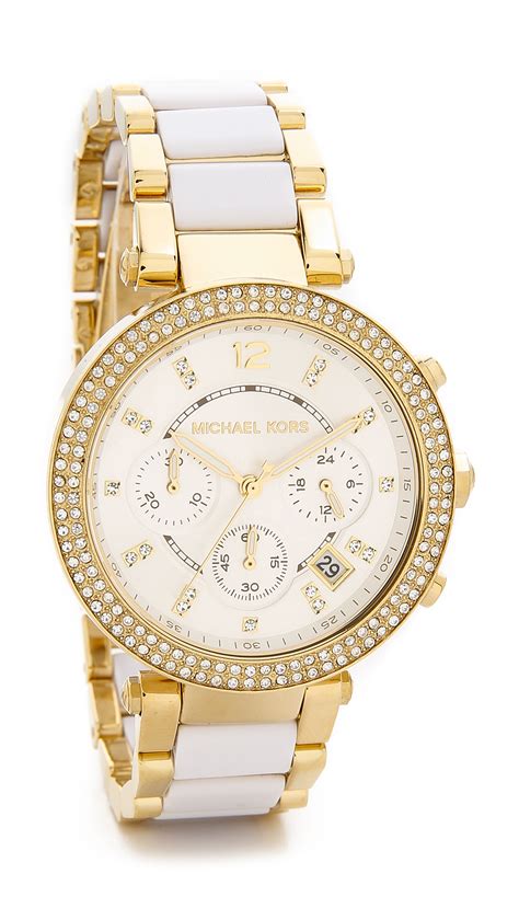 michael kors white watch|michael kors watch diamond.